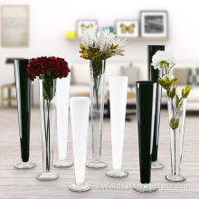 Glass Vases Tall Black Glass Trumpet Centerpiece Vase